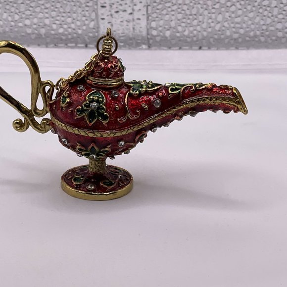 DEC1- Hand-painted hand-crafted Arabian lamp in red **Rare find** - Picture 5 of 6